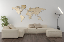 Load image into Gallery viewer, World Map - Light Wood