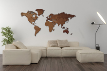 Load image into Gallery viewer, World Map - Dark Wood