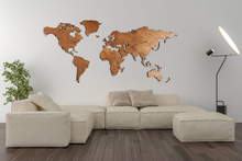 Load image into Gallery viewer, World Map - Warm Wood