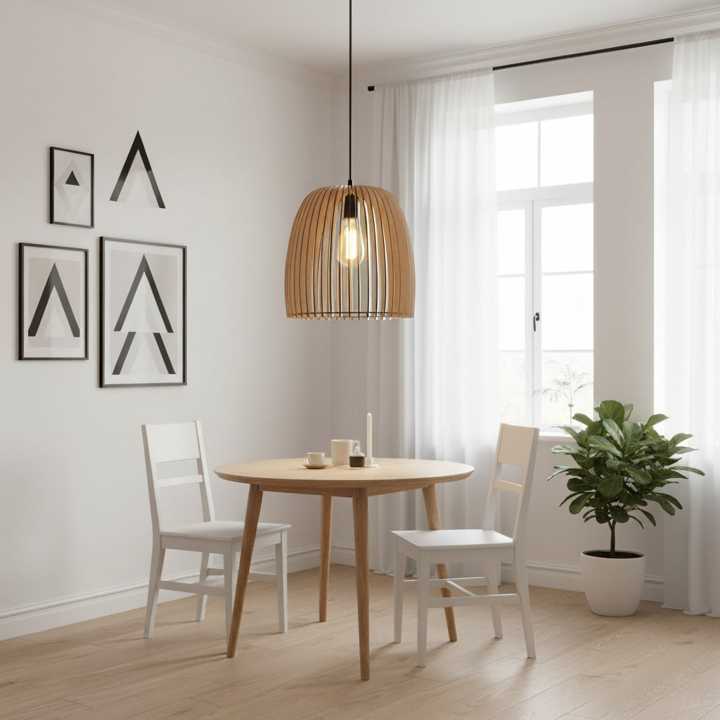 Houten hanglamp Bell