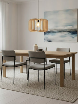 Houten hanglamp Pouf